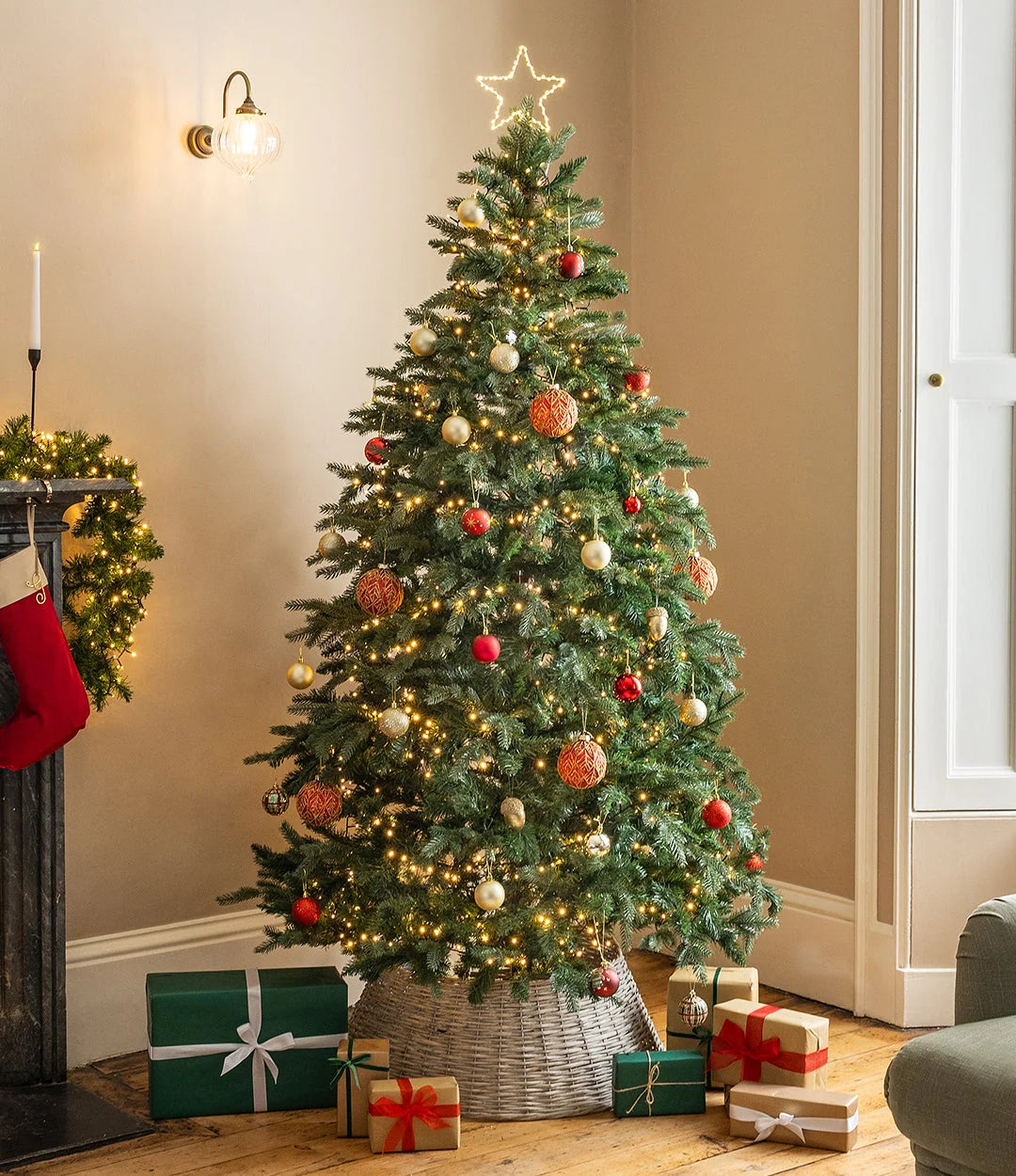 The Tinsel Tree™ — 7.5 ft Pre-Lit Noble Fir Christmas Tree