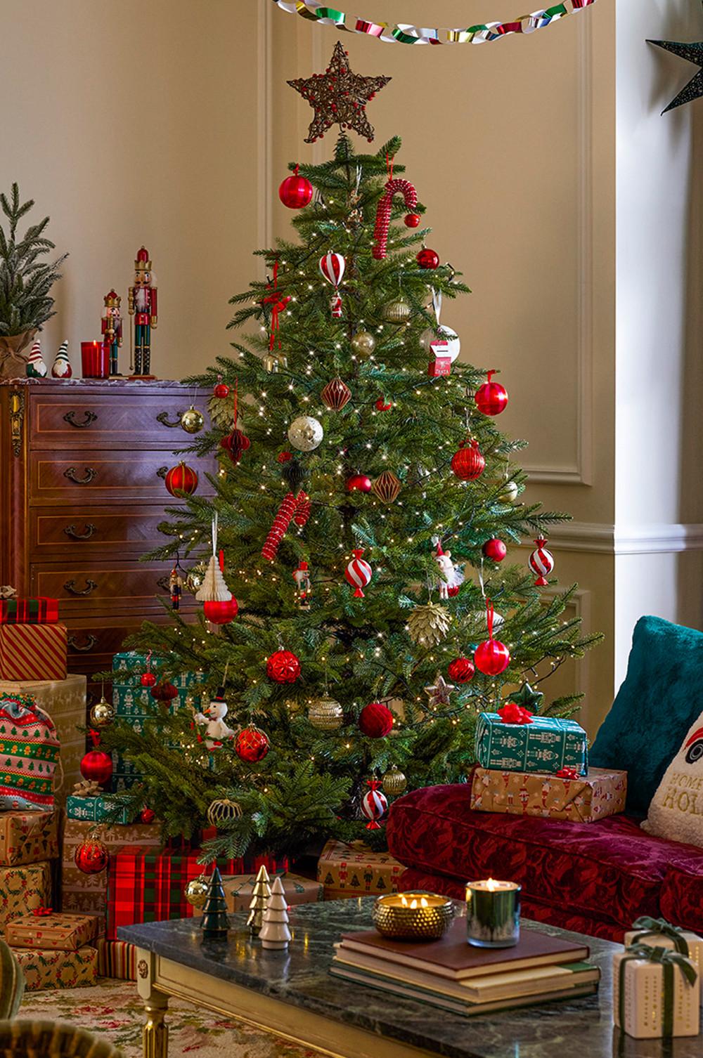 The Tinsel Tree™ — 7.5 ft Pre-Lit Noble Fir Christmas Tree