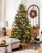 The Tinsel Tree™ — 7.5 ft Pre-Lit Noble Fir Christmas Tree